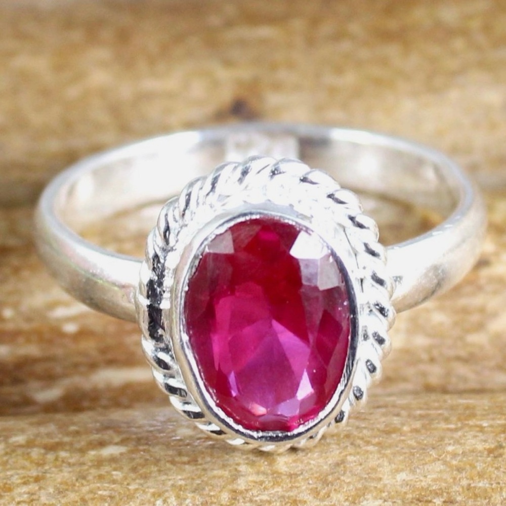 CERTIFIED 4.85CT NATURAL Pink Sapphire S925 Sterling Silver Solitaire Ring